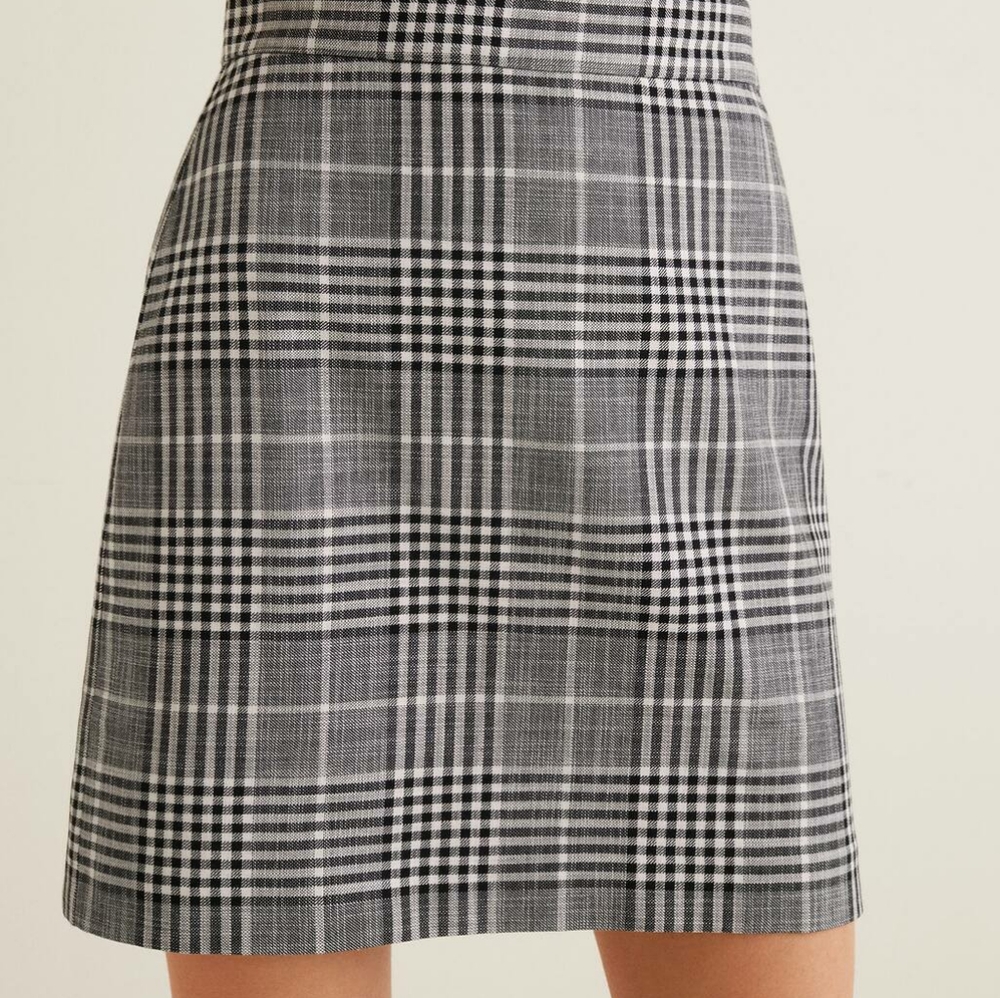 NWT Mango Check Miniskirt Size 6